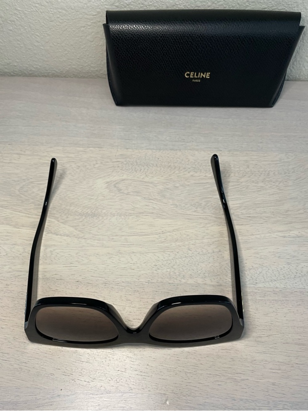 Celine Triomphe Acetate Square Black Sunglasses - Picture 10 of 11